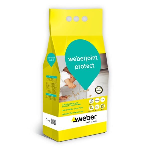 روبة اسمنتية للبلاط ويبر جوينت بروتيكت (Weberjoint Protect) مضادة للبكتيريا